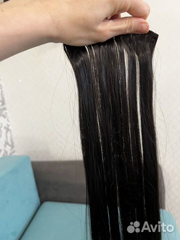 Пряди из натуральных волос на заколках