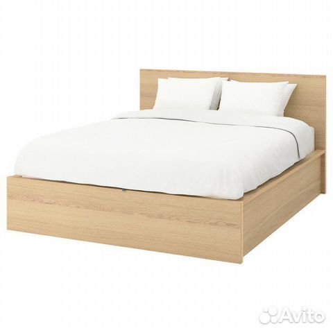 Кровать с матрасом IKEA Мальм с подьемным механизм