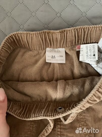 Вельветовые брюки zara 104