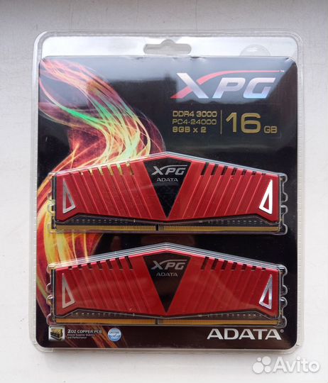 Оперативная память adata XPG, DDR4 2x8 гб, 3000мгц