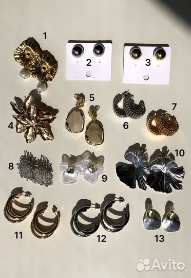 Серьги женские золото серебро жемчуг