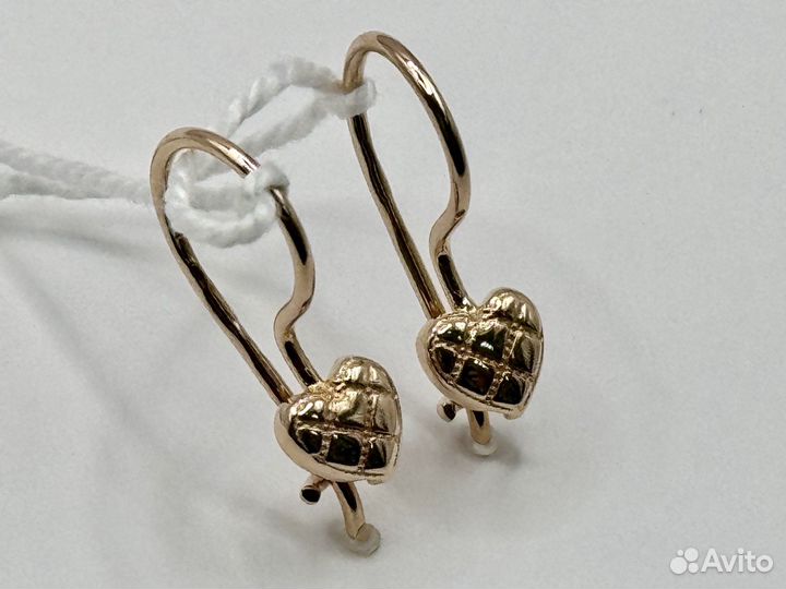 Серьги золотые новые(L14)