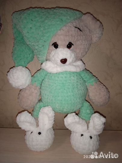 Мишка в пижаме, игрушки ручной работы