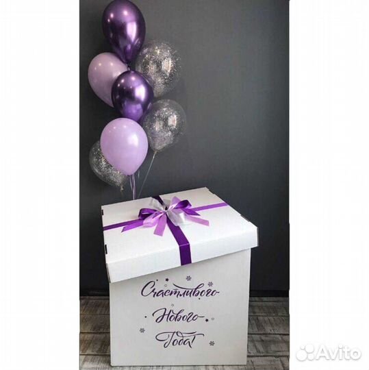 Коробка сюрприз с воздушными шарами