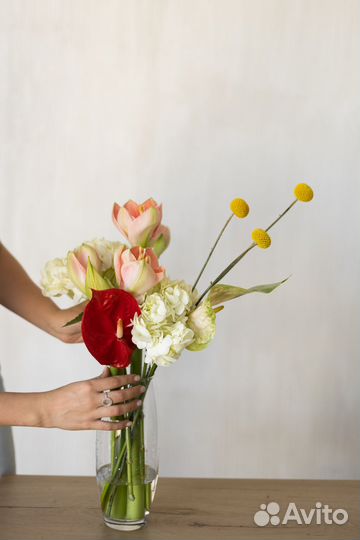 Цветы домой за два часа (ваза и секатор в подарок)