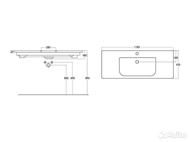 Раковина мебельная caprigo Soft 120 белый SF 120
