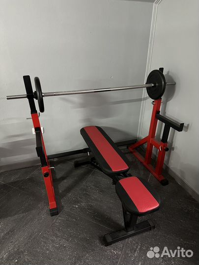 Скамья для жима со стойками и штангой