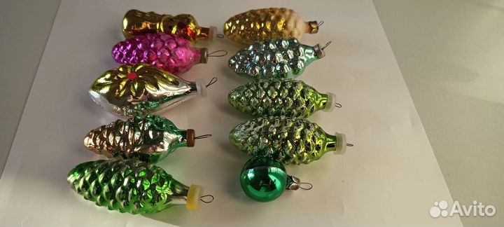 Новогодние украшения ссср.Стекло