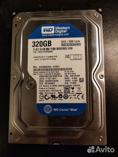 Жёсткий диск Western Digital Blue 320 GiB