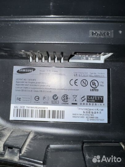 Монитор samsung syncmaster t190n
