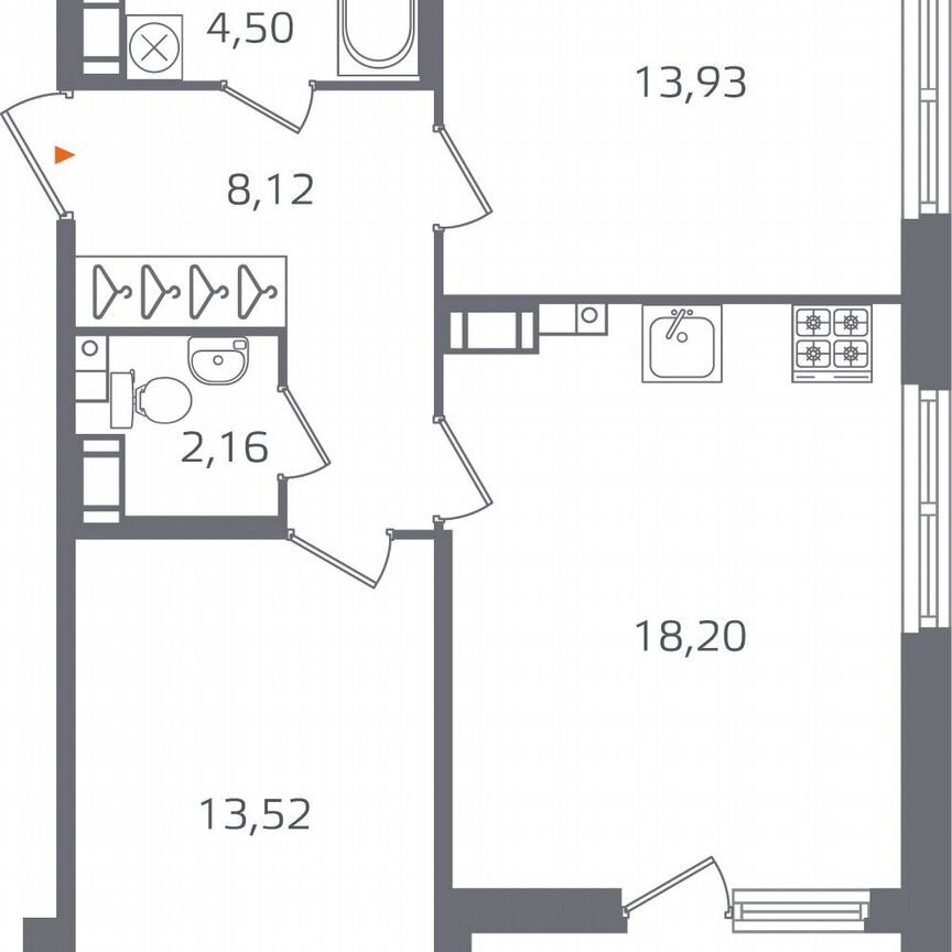 2-к. квартира, 62,7 м², 11/15 эт.