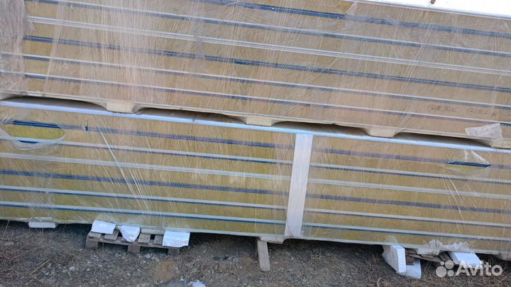 Стеновые сэндвич панели 150 мм, минераловатный нап