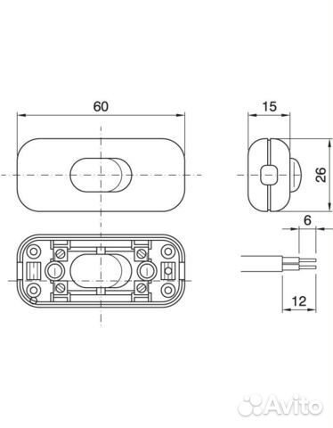 Выключатель проходной для светильника, под бронзу