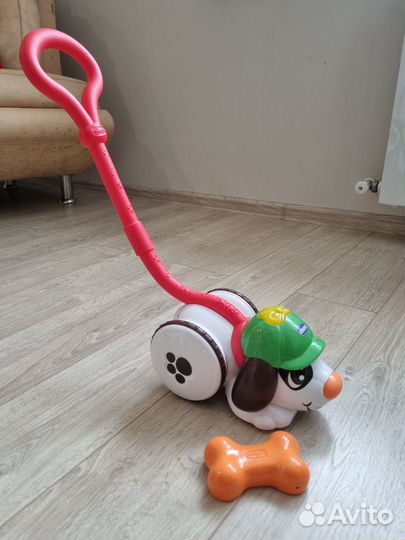 Игрушка каталка с ручкой Собака -детектив 