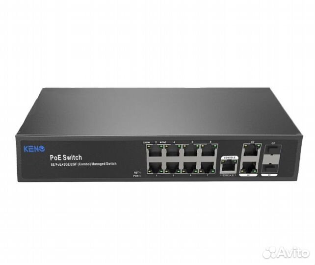 KN-SW802SFP/M2 управляемый L2+ POE switch