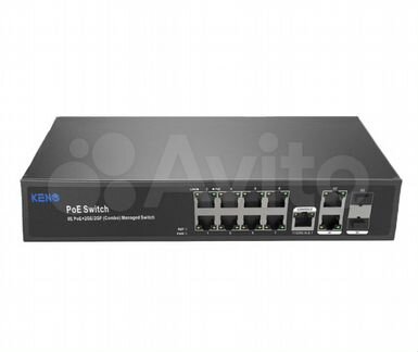 KN-SW802SFP/M2 управляемый L2+ POE switch