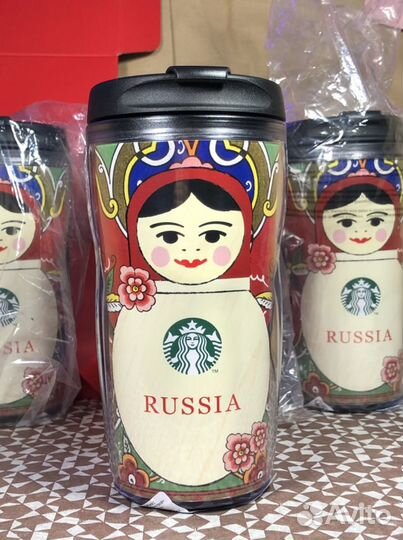 Термо кружка Starbucks матрёшка Russia