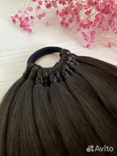 Афро хвост на резинке, накладной съемный хвост