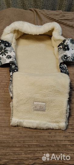 Зимний конверт в коляску на овчине