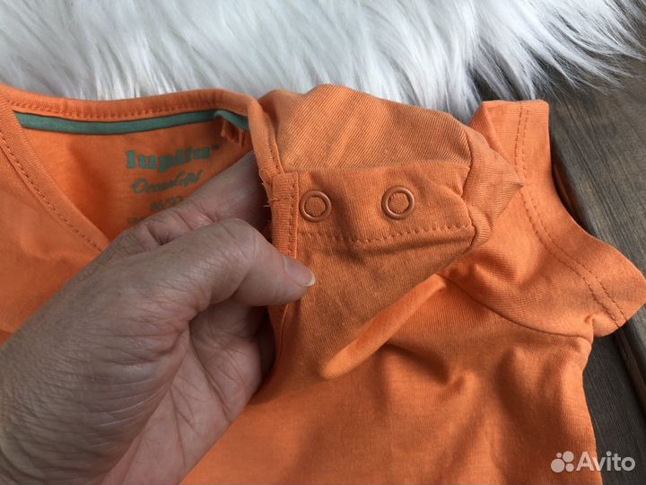 Футболка оранжевая для девочи Lupilu