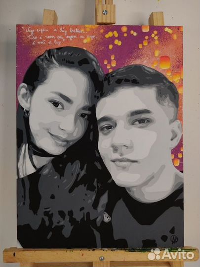 Портрет на холсте по фото в Вяземском