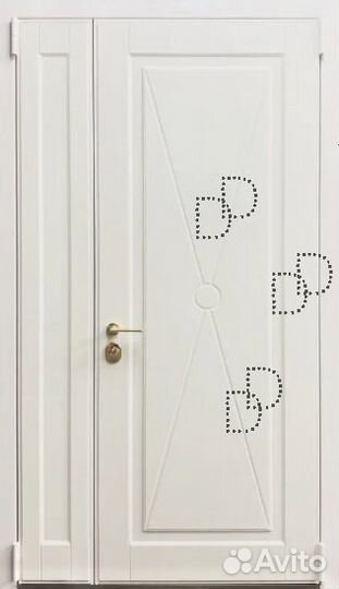 Белая нестандартная входная дверь DD-254