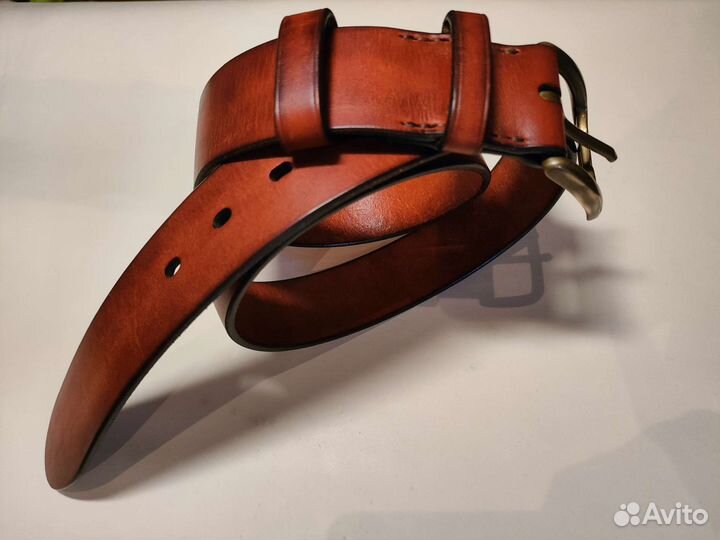 Мужской кожаный ремень ручной работы