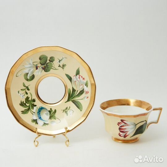 Чайная пара лимонное крытье Spode 1820-1870