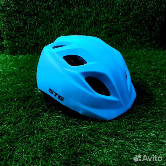 Шлем велосипедный детский (44-48см) голубой