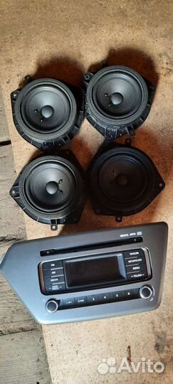Магнитола на kia rio 3 + штатные динамики