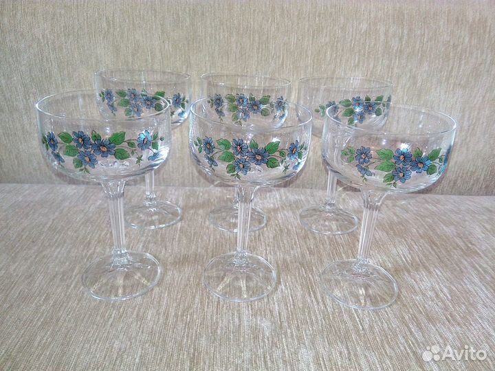 Набор фужеров для шампанского Flora. Винтаж