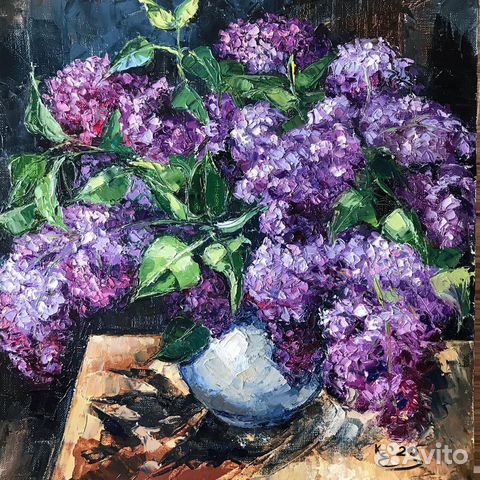 Сирень. Картина маслом. 40х40