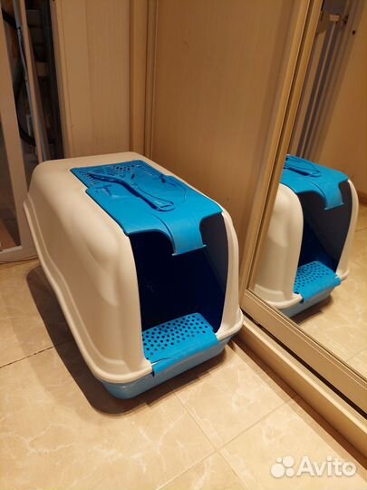 Закрытый лоток домик для кошек большой, туалет