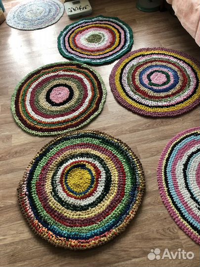 Коврик круглый ручной работы для дома и дачи