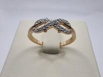 Золотое кольцо с бриллиантами бесконечность