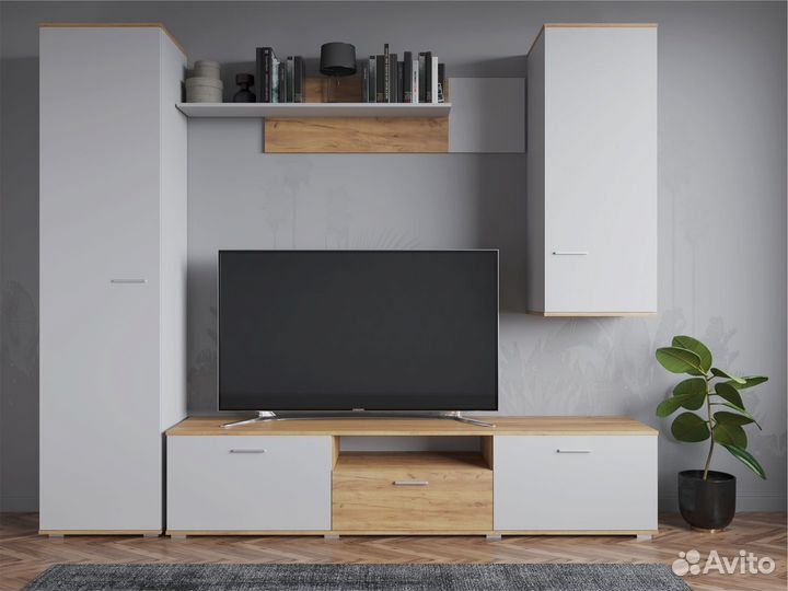 Гостиная модульная Афина Белая