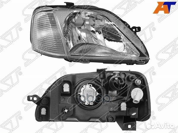 Фара renault logan 05-10 RH хрусталь, с коррект