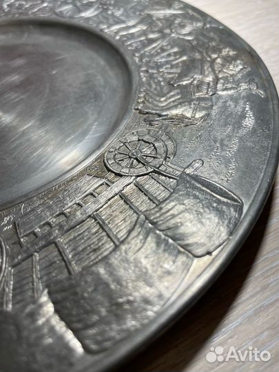 Оловянная тарелка Германия 24 см