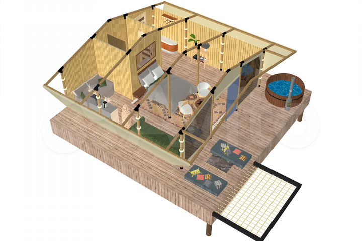 Дом 36 м² на участке 2 сот.