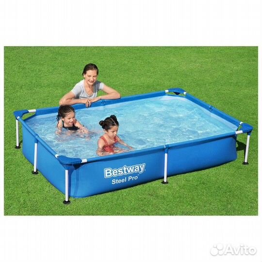 Бассейн каркасный Steel Pro, 221 х 150 х 43 см, 56