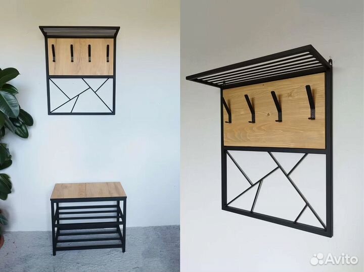 Вешалка настенная, напольная, лофт, в прихожую