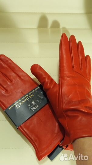 Яркие и стильные женские перчатки, натуральная кож