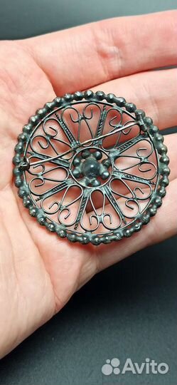 Брошь винтажная серебро 875
