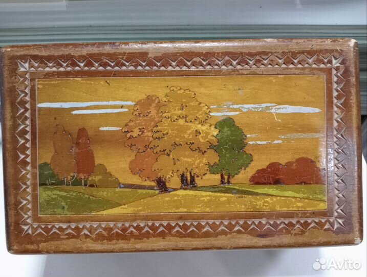 Шкатулка деревянная, резная, ручная работа