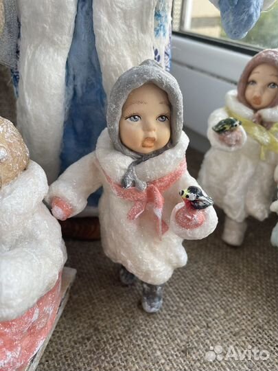 Ватные игрушки на елку, куклы,ручная работа,ретро