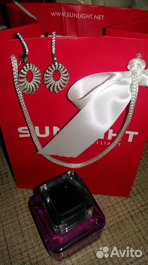 Серебрянные серьги Санлайт