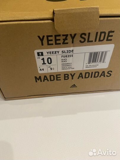 Adidas Yeezy Slide тапочки черные 10 US 44 размер