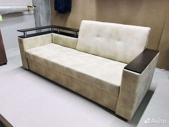 Диван прямой с полками из лдсп «шэлф»