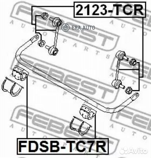 Febest fdsb-TC7R Втулка заднего стабилизатора d24