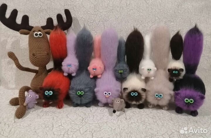 Вязаный толстый кот. Игрушка амигуруми